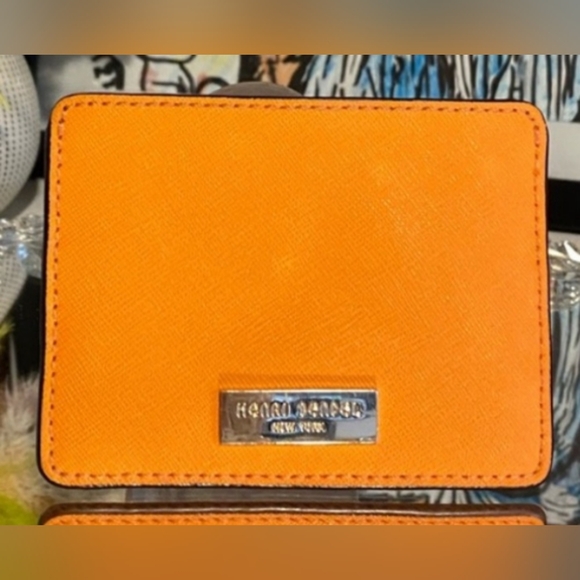 Henri Bendel EUC++ Orange Card Holder w/Centennial Stripe Interior (W167) main image 2